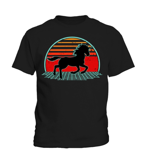 Unicorn Retro Vintage 80s Horse Lover Kids T-Shirt