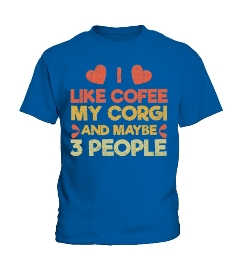 Vintage Pet Dog Like Coffee Love Corgi Kids T-Shirt