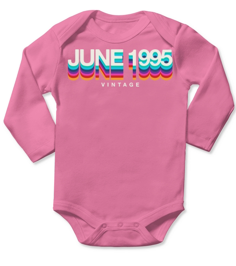 1995 vintage born in June gift Long Sleeve Baby One-Piece