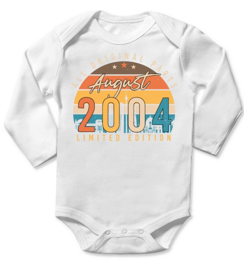 2004 In August Finally 18th Long Sleeve Baby One-Piece