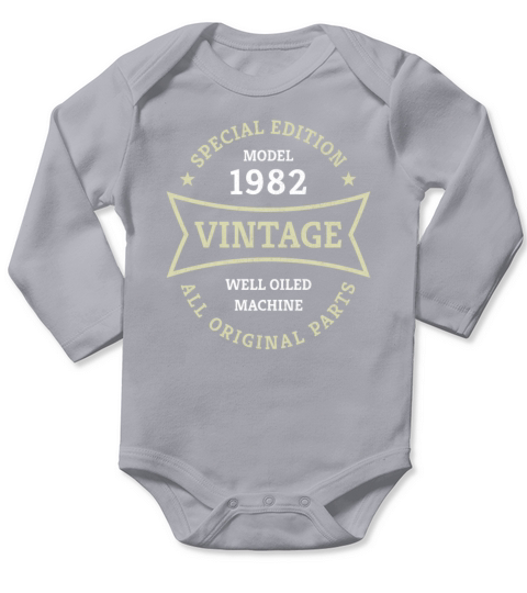 40th Birthday Gifts Born 1982 Vintage 40 Year Old Long Sleeve Baby One-Piece