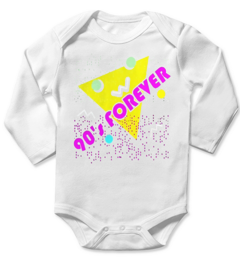 90s Forever T-Shirt Retro 1990s Vintage Style Tee-Shirt Long Sleeve Baby One-Piece