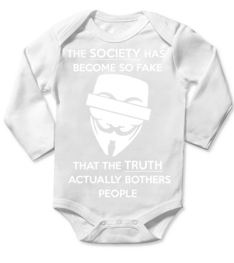 Anonymous Quote Fake Society Funny Hacker Parody Long Sleeve Baby One-Piece
