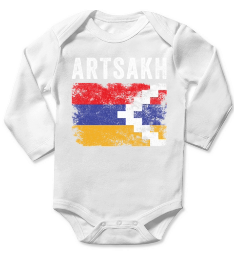 Artsakh Flag Distressed - Artsakhi Flag Long Sleeve Baby One-Piece