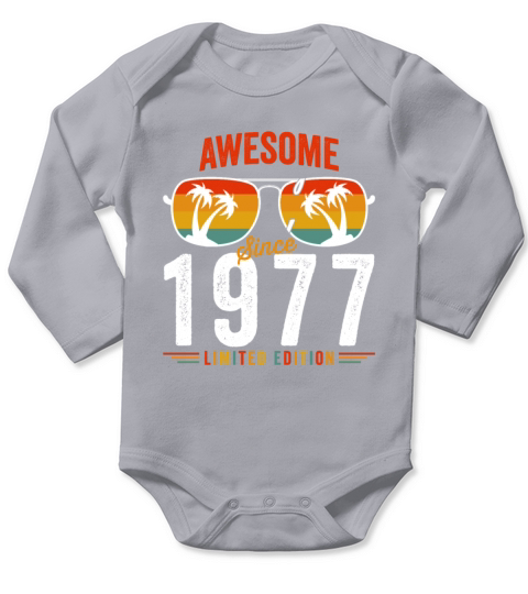 Awesome Since 1977 Birthday Retro Vintage 45 46 Ye Long Sleeve Baby One-Piece