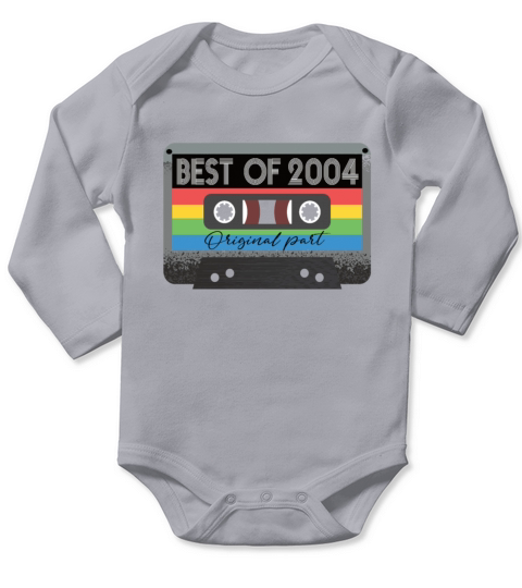 Best Of 2004 Vintage Cassette Retro Birthday Long Sleeve Baby One-Piece