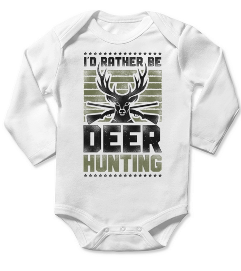Buck Deer Hunting Hunter Vintage Long Sleeve Baby One-Piece