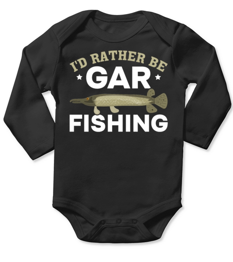 Garfish Gar Fish Garfishing Id Rather Be Gar Long Sleeve Baby One-Piece