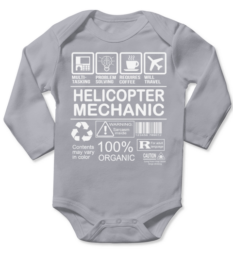 HELICOPTER MECHANIC FMultiold Long Sleeve Baby One-Piece