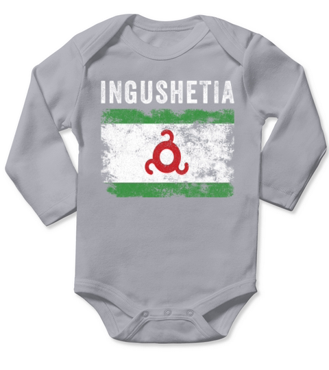 Ingushetia Flag Distressed - Ingush Flag Long Sleeve Baby One-Piece