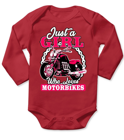 Just A Girl Who Loves Motorbikes Long Sleeve Baby One-Piece