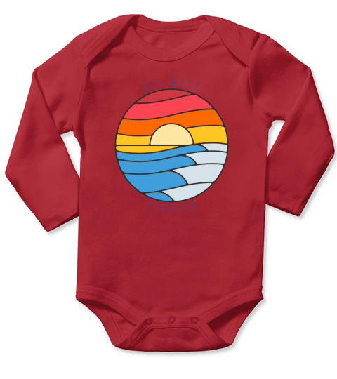 Key West Florida Vintage Beach Sunset Long Sleeve Baby One-Piece