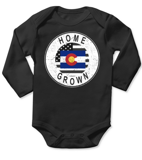 Land Map America US Flag Home Grown Colorado Long Sleeve Baby One-Piece