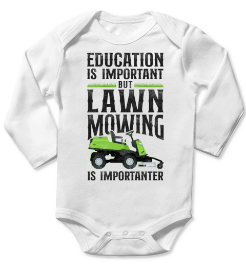 Lawn Mower Mowing Dad Father Long Sleeve Baby One-Piece