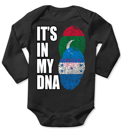 Maldivian And Honduran Mix Heritage DNA Flag Long Sleeve Baby One-Piece