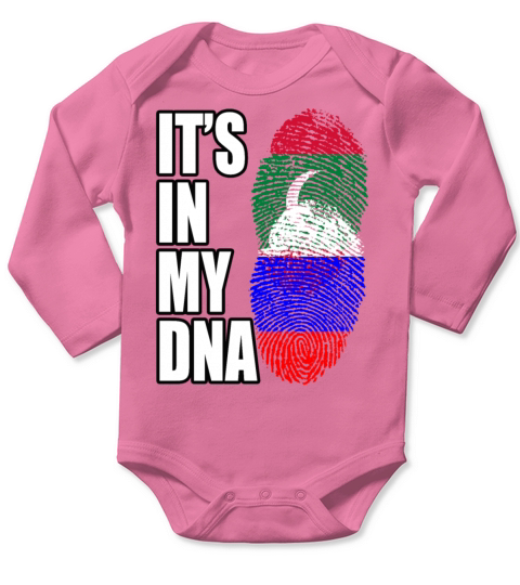 Maldivian And Russian Mix Heritage DNA Flag Long Sleeve Baby One-Piece