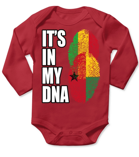 Malian And Georgian Mix Heritage DNA Flag Long Sleeve Baby One-Piece