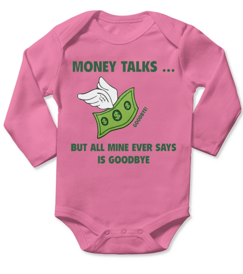 Money Talks Long Sleeve Baby One-Piece