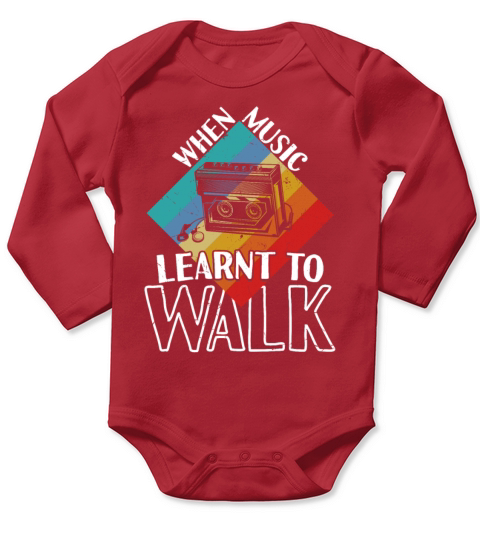 Music Learnt To Walk Walkman Long Sleeve Baby One-Piece
