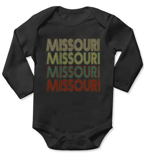 Retro America State Flag Vintage Missouri Long Sleeve Baby One-Piece
