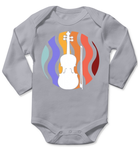Retro Vintage Violin Musical Instrument Violinist Long Sleeve Baby One-Piece