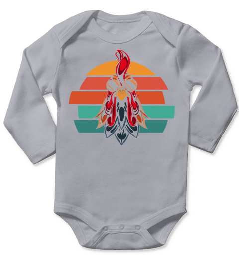 Rooster Sunglasses Retro Vintage Chicken Long Sleeve Baby One-Piece
