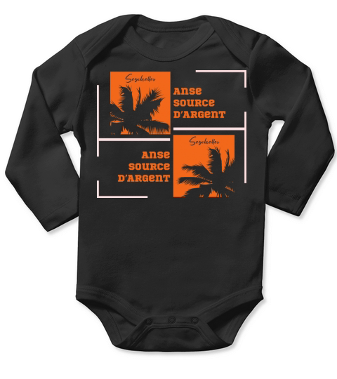 Seychelles Indian Ocean vintage sunset souvenir Long Sleeve Baby One-Piece