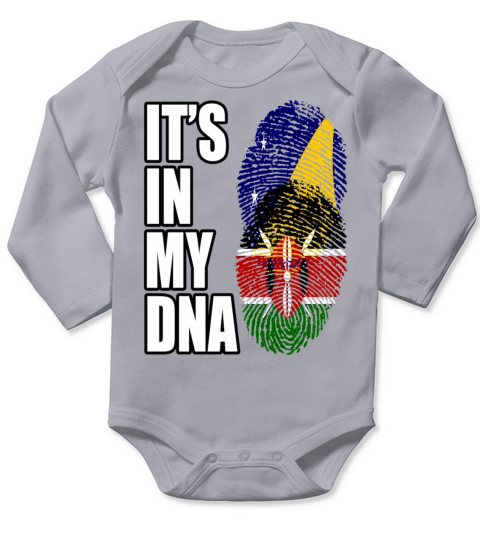 Tokelauan And Kenyan Mix Heritage DNA Flag Long Sleeve Baby One-Piece