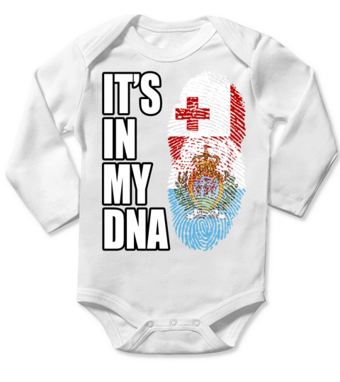 Tongan And Samoan Mix Heritage DNA Flag Long Sleeve Baby One-Piece