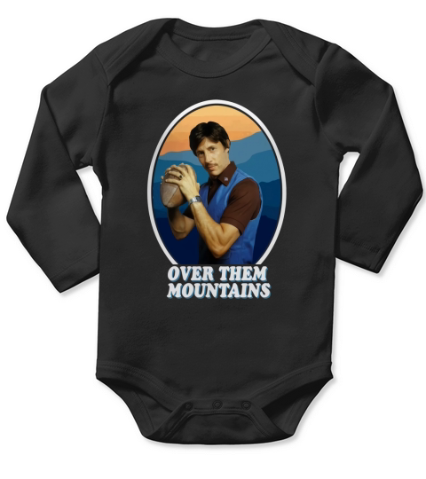 Uncle Rico Football Over Them Mountains Long Sleeve Baby One-Piece