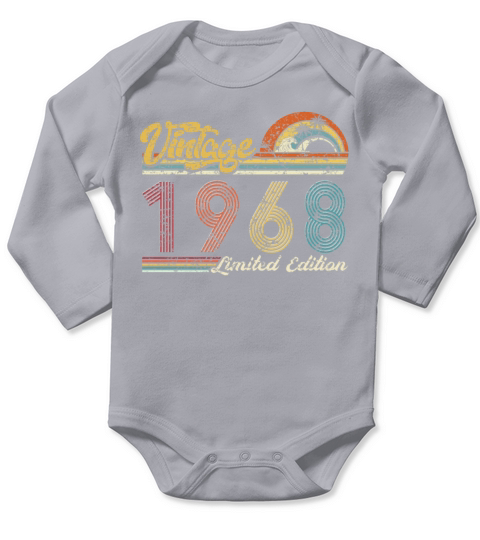 Vintage "Limited Edition" Vintage 1968 Birthday Long Sleeve Baby One-Piece