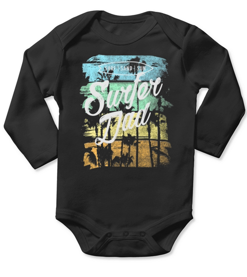 Vintage Surfer Dad Fathers Day Retro Beach Long Sleeve Baby One-Piece