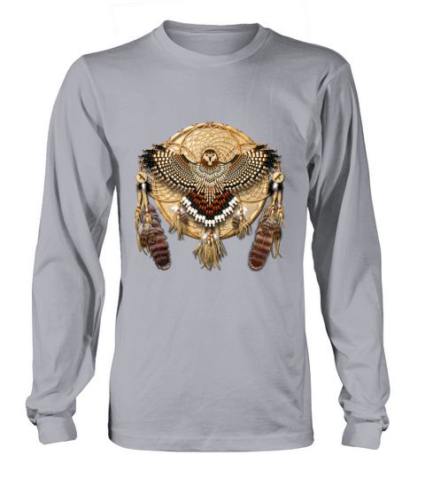 Funny Vintage Tshirt for Red-Tailed Hawk Native American Mandala - Mens Premium T-Shirt Long sleeved Unisex
