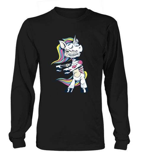 Funny Zombie Unicorn Dancing Long sleeved Unisex