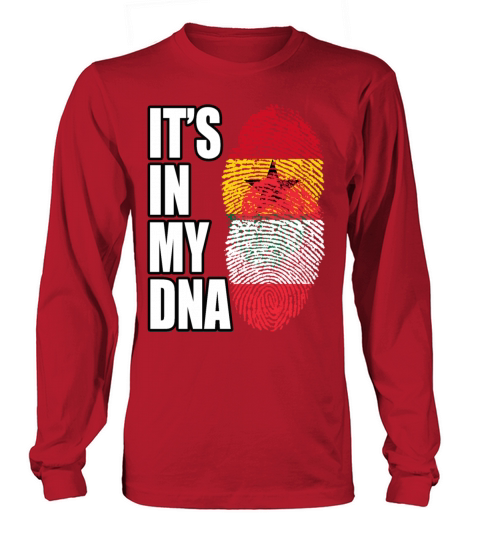 Ghanaian And Austrian Mix Heritage DNA Flag Long sleeved Unisex