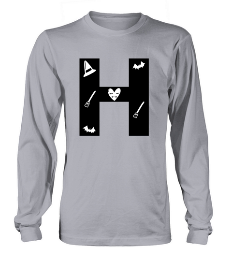 Halloween Alphabets Numbers Clipart H Long sleeved Unisex