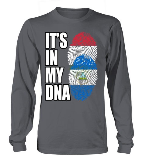 Hungarian And Nicaraguan Mix Heritage DNA Flag Long sleeved Unisex