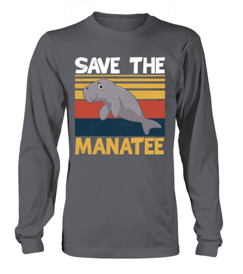 Retro Style Save the Manatee Sea Cows Lover Long sleeved Unisex