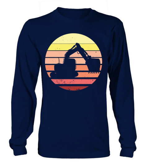 Vintage Retro Excavator Long sleeved Unisex