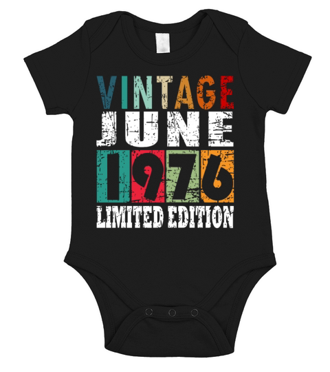 1976 vintage born in June gift Short Sleeve Baby One-Piece