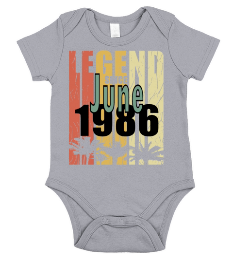 1986 vintage born in June gift Short Sleeve Baby One-Piece