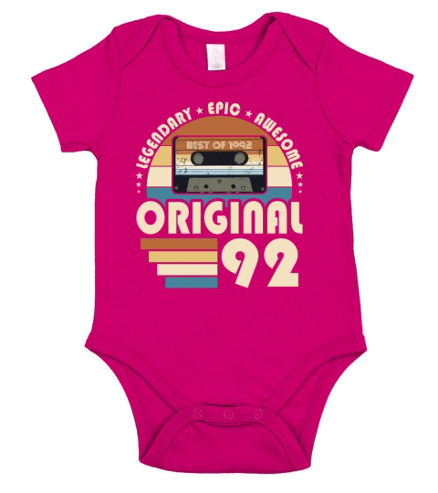 30th birthday vintage 1992 original 1992 Short Sleeve Baby One-Piece