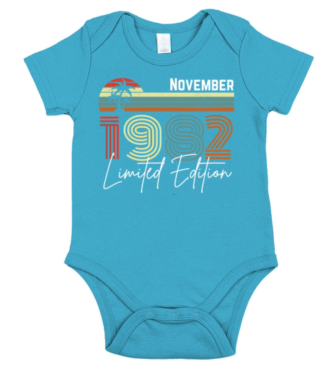 40 Years November 1982 Vintage Limited Edition Short Sleeve Baby One-Piece