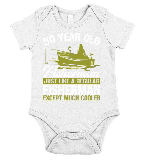 50 Year Old Fisher Fishing 50 Year Old Fisherman Short Sleeve Baby One-Piece