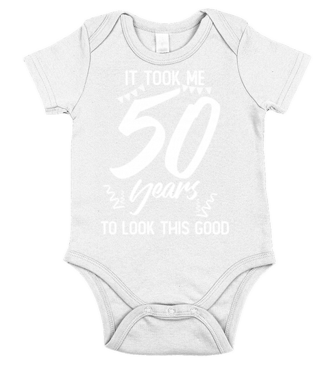 50th Birthday 50 Fifty Fiftieth Age Anniversary Short Sleeve Baby One-Piece