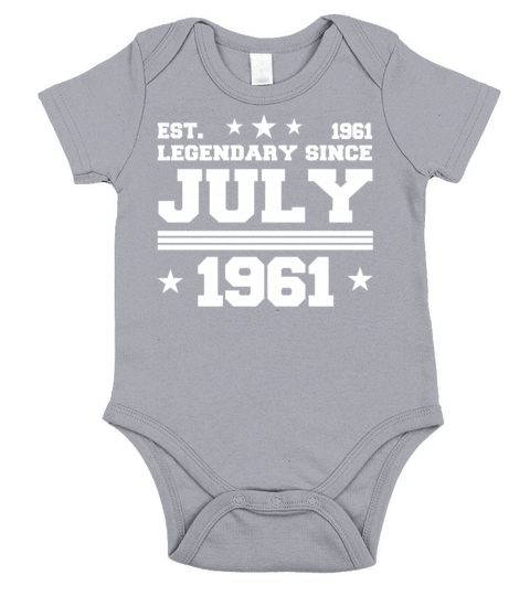 61st birthday July vintage 1961 gift idea Short Sleeve Baby One-Piece
