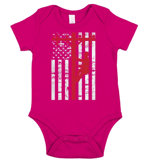 American Lineman Shirt Short Sleeve Baby One-Piece