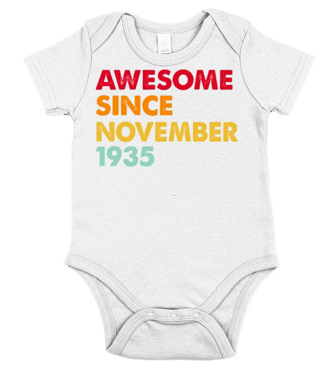Awesome Since November 1935 87th Birthday Gifts Short Sleeve Baby One-Piece