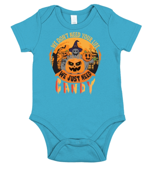 Candy Hunter Halloween Funny Short Sleeve Baby One-Piece