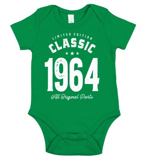 Classic 1964 - 58th Birthday Vintage Short Sleeve Baby One-Piece